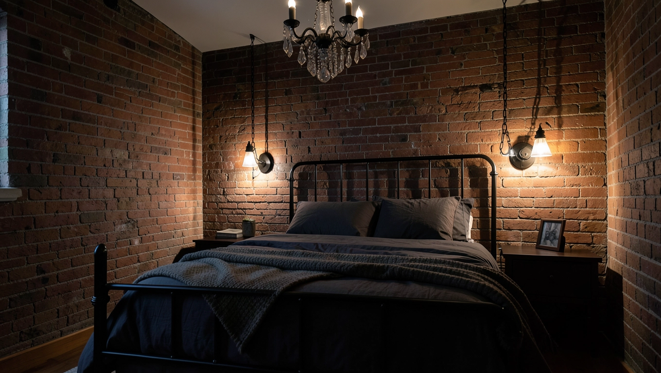 Aranżacje sypialni z ceglaną ścianą