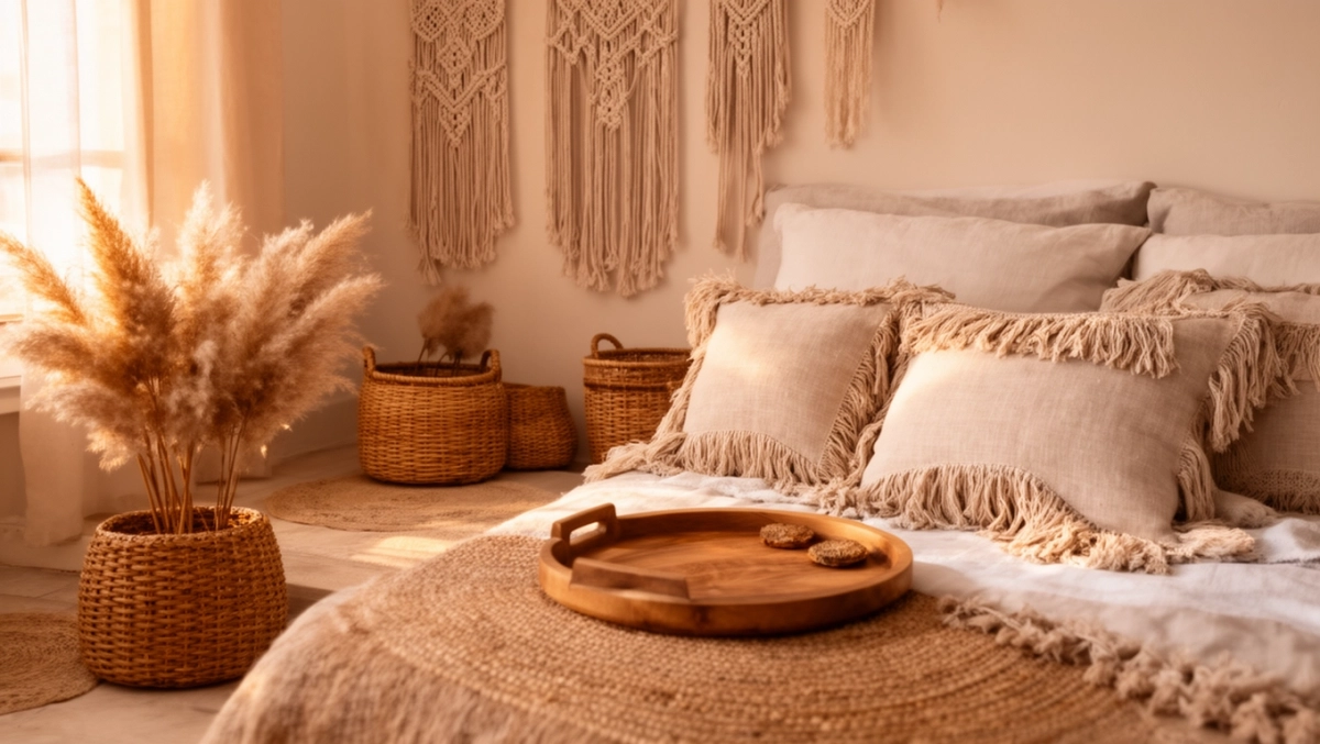 boho dodatki do sypialni