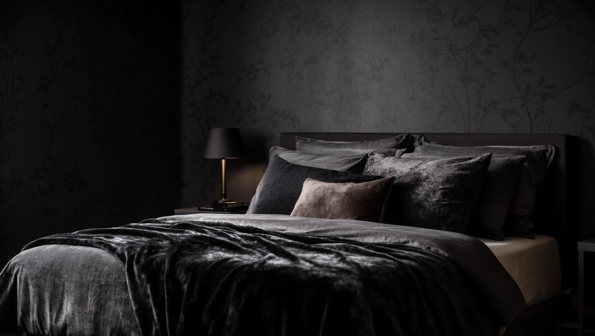 ciemna tapeta do sypialni