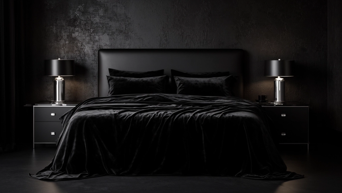 Czarna sypialnia aranżacje