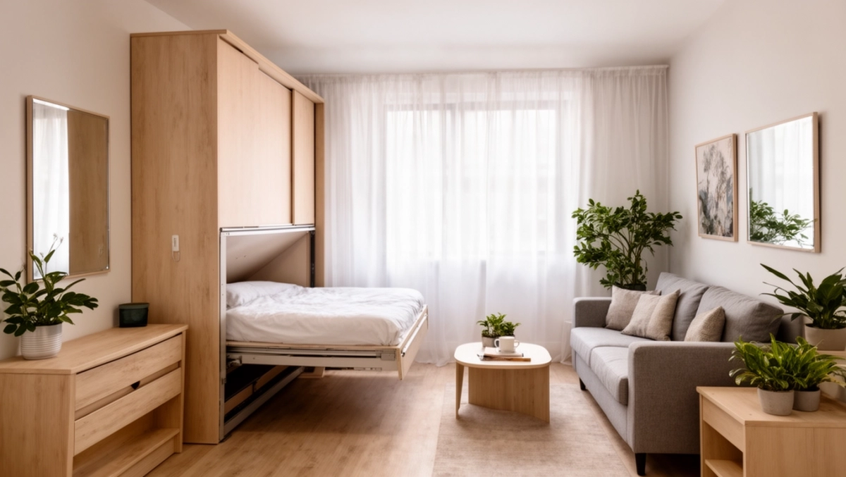 Salon z sypialnią na małej powierzchni