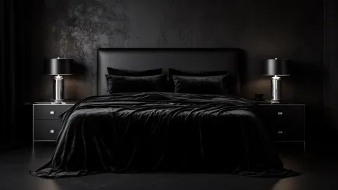 Czarna sypialnia aranżacje