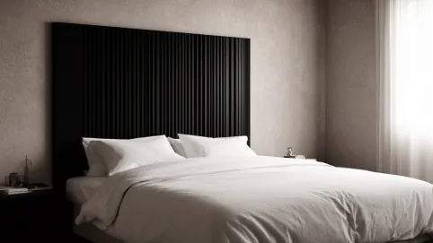 Czarne lamele w sypialni