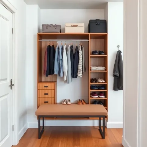 Garderoba Do Przedpokoju Z Szafą I Siedziskiem