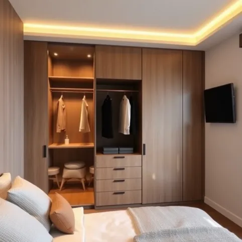 Garderoba W Sypialni Za Ścianką Wymiary