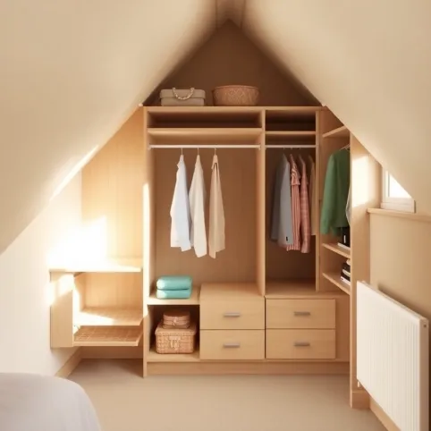 Mała Garderoba Na Poddaszu Ze Skosami
