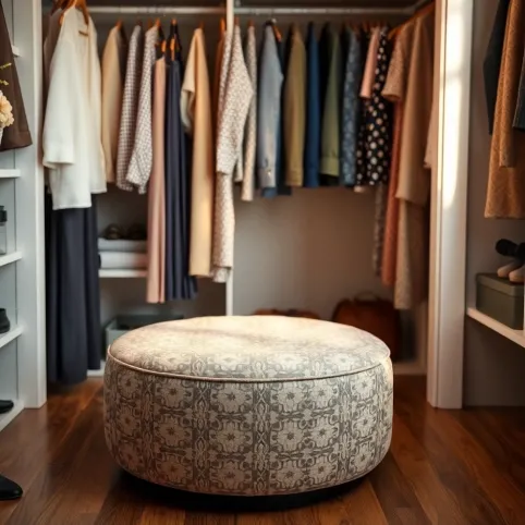 Pufa Do Garderoby Okrągła