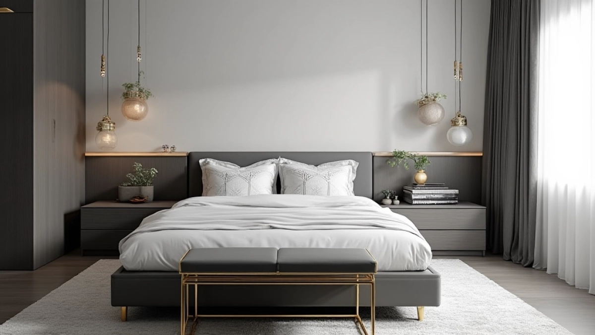 Sypialnia czarno biała